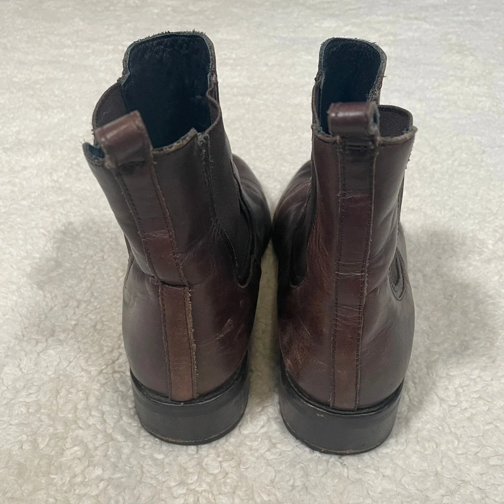 Thursday Boot Co Duchess Dark Brown Leather Chelsea Ankle Distressed Womens 9
